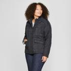 Women's Plus Size Quilted Jacket - A New Day Black X