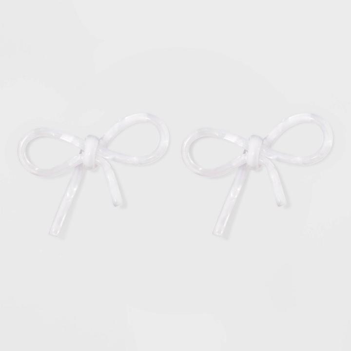 Target Sugarfix By Baublebar Lucite Bow Earrings - White, Girl's