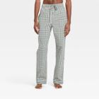 Men's Tall Plaid Poplin Pajama Pants - Goodfellow & Co Green