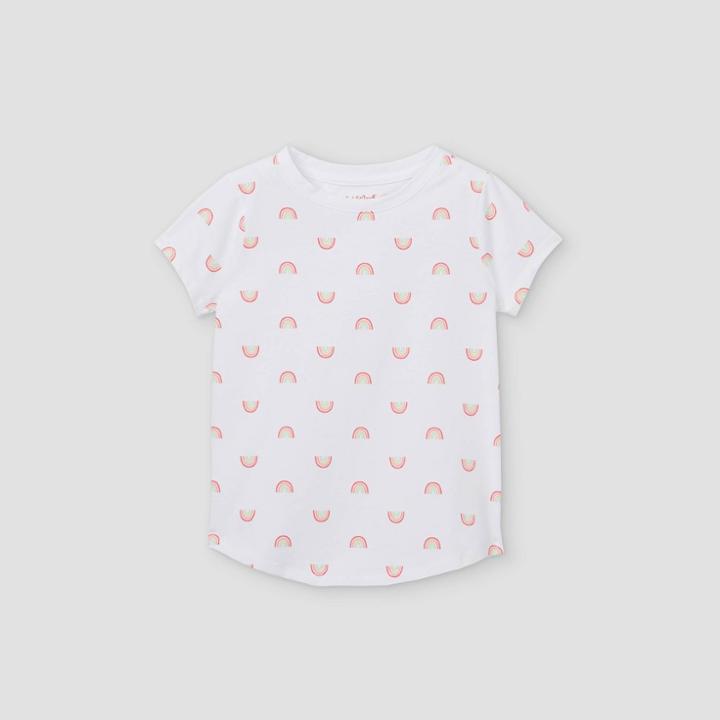 Girls' Print Short Sleeve T-shirt - Cat & Jack White