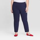 Women's Plus Size Pull-on Skinny Ankle Pants - Ava & Viv Navy (blue)