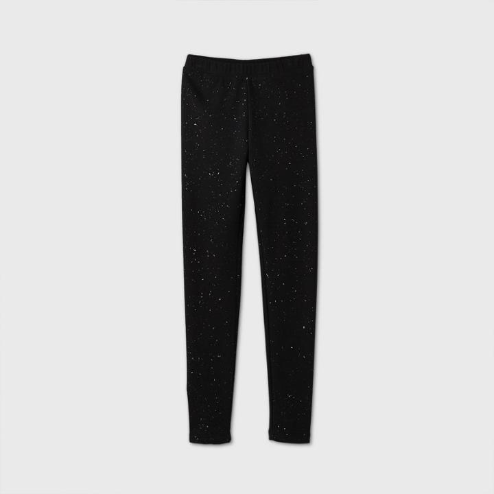 Girls' Sparkle Cozy Leggings - Cat & Jack Black