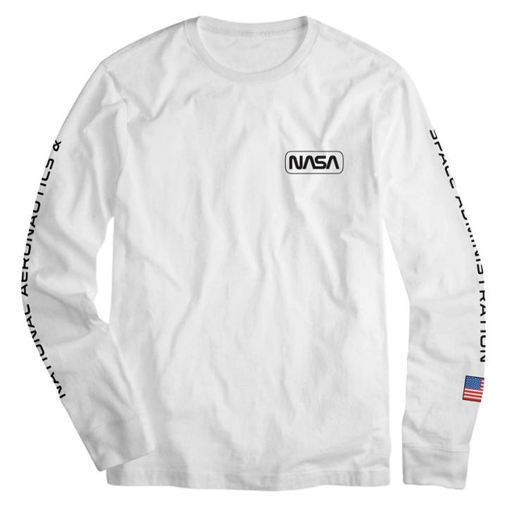 Men's Nasa Long Sleeve Graphic T-shirt - White M, Men's,