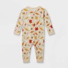No Brand Baby Fall Leaf Print Matching Family Union Suit - Oatmeal