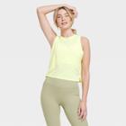 Women's Cropped Active Tank Top - All In Motion Heathered Yellow