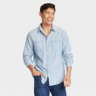 Men's Denim Long Sleeve Button-down Shirt - Goodfellow & Co Light Wash