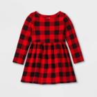 Toddler Girls' Knit Long Sleeve Dress - Cat & Jack Red/black