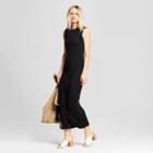 Women's Button Side Slit Midi T-shirt Dress - Who What Wear Black