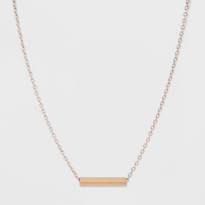 Target Rectangular Bar Short Necklace (16) - A New Day Rose Gold