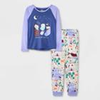 Girls' 2pc Animal Long Sleeve Pajama Set - Cat & Jack Violet