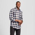 Target Men's Big & Tall Plaid Standard Fit Cotton Slub Long Sleeve Button-down Shirt - Goodfellow & Co Dusk Pink