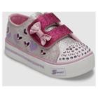 Toddler Girls' S Sport By Skechers Jot Double Strap Easy Closure Sneakers - Silver 6, Silver Pink White