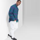 Men's Big & Tall Plaid Long Sleeve Button-down Shirt - Original Use Green Reflection