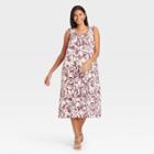 Women's Ruffle Sleeveless Dress - A New Day Purple Floral