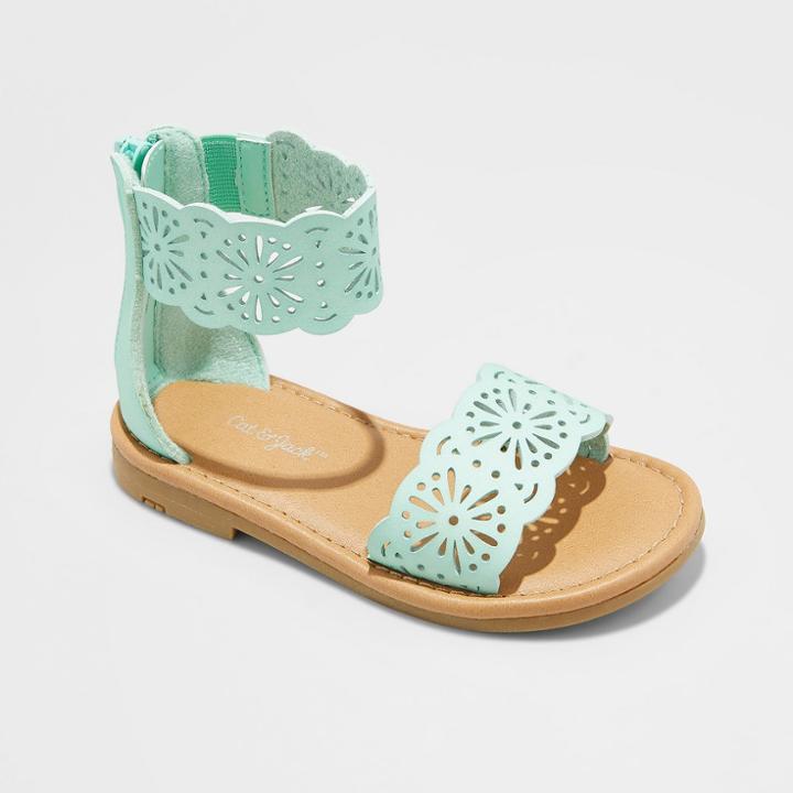 Toddler Girls' Dara Two Piece Gladiator Sandals - Cat & Jack Mint 6, Girl's, Green