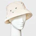 Women's Embroidered Corduroy Bucket Hat - Universal Thread Ivory