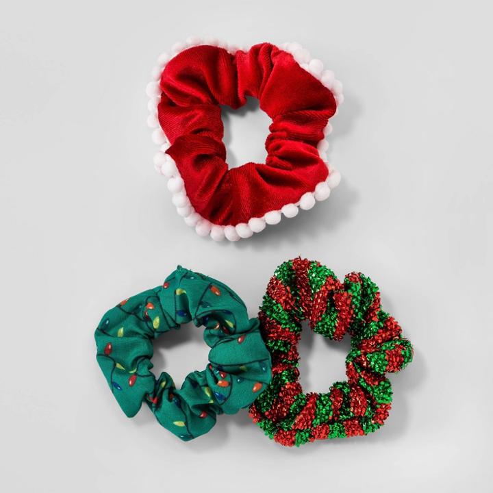No Brand Holiday Novelty Lightbulb And Velvet Hair Twister Set