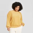 Women's Plus Size Raglan Sleeve Crewneck Sweatshirt - Universal Thread Yellow 1x, Women's,