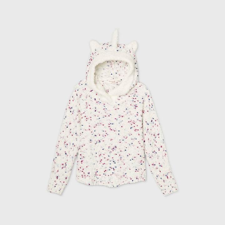 Girls' Spotted Pullover Unicorn Poncho Sweater - Cat & Jack Cream