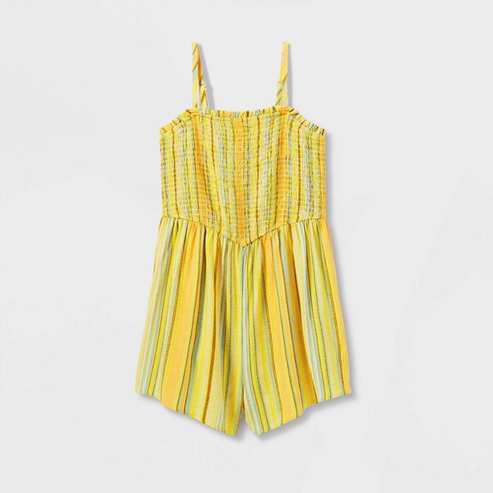 Girls' Smocked Romper - Art Class Yellow