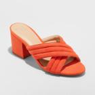 Women's Miriam Wide Width Crossband Quilted Mules - A New Day Coral (pink) 9w,