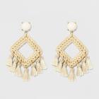 Sugarfix By Baublebar Tassels Crochet Drop Earrings - Ivory, Women's