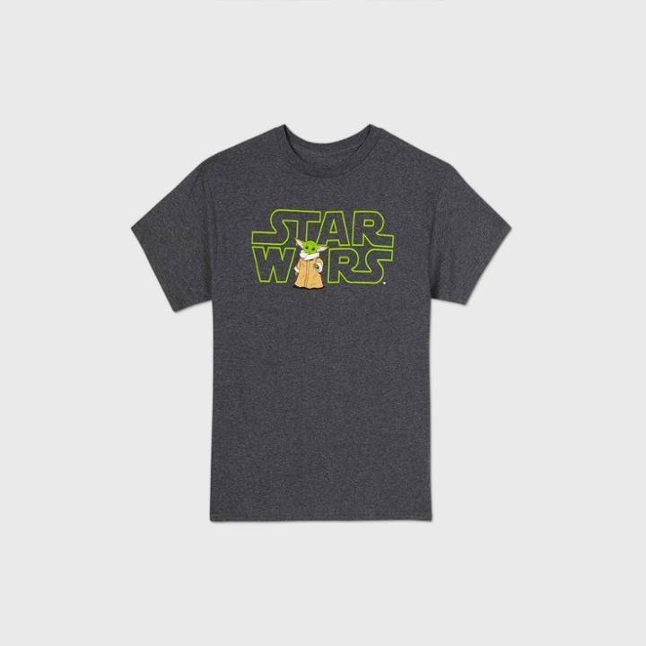 Boys' Star Wars Baby Yoda Short Sleeve Graphic T-shirt - Charcoal Heather