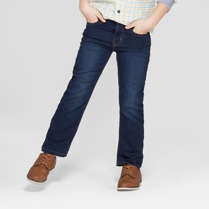 Boys' Athletic Fit Jeans - Cat & Jack Dark Wash