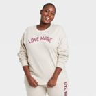 Zoe+liv Women's Plus Size Love More Graphic Sweatshirt - Cream