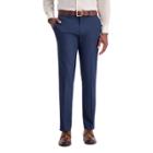 Haggar H26 Men's Slim Fit 4 Way Stretch Trousers - Heather Blue 36x30, Blue/grey