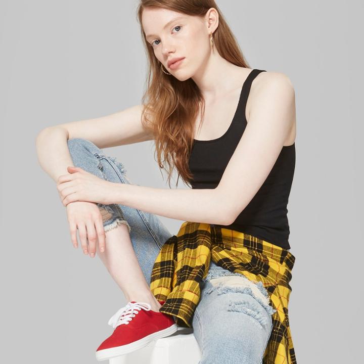 Women's Laced Back Tank Top - Wild Fable Black