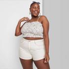 Women's Smocked Tube Top - Wild Fable White Floral