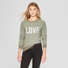 Women's Love Graphic Sweatshirt - Grayson Threads (juniors') Olive Green