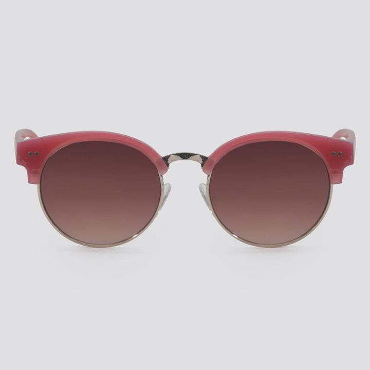 Women's Clubmaster Plastic Metal Combo Sunglasses - A New Day Pink, Women's, Size: Small, Grey/pink