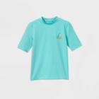 Petiteboys' Short Sleeve Shark Party Rash Guard Swim Shirt - Cat & Jack Turquoise