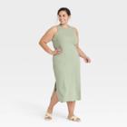 Women's Plus Size Sleeveless Ribbed Dress - A New Day