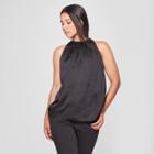 Women's Sleeveless Halter Neck Tank - Prologue Black