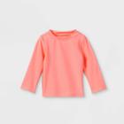 Baby Girls' Long Sleeve Rash Guard Swim Shirt - Cat & Jack Coral