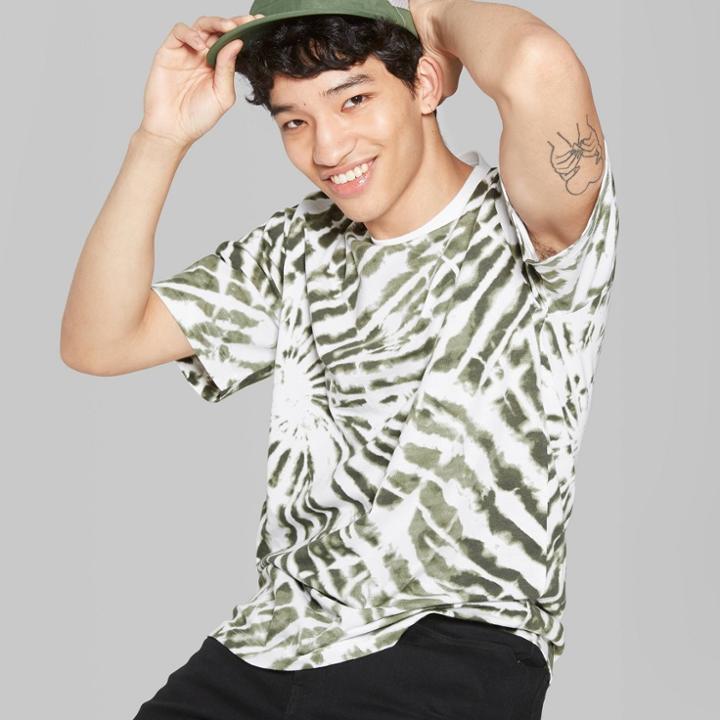 Target Men's Tie Dye Casual Fit Short Sleeve T-shirt - Original Use Paris Green