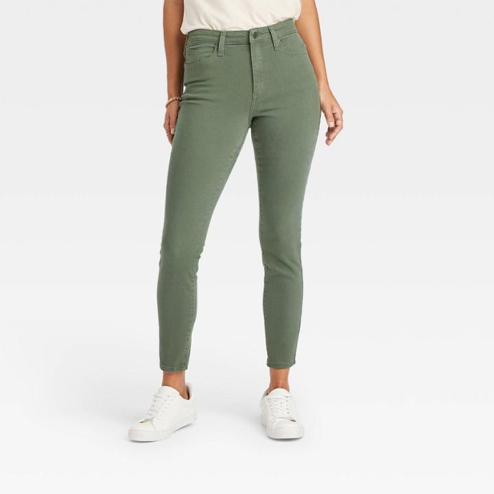 Women's High-rise Skinny Jeans - Universal Thread Green Olive