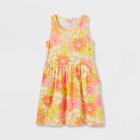 Girls' Printed Sleeveless Knit Dress - Cat & Jack Light Mustard Yellow
