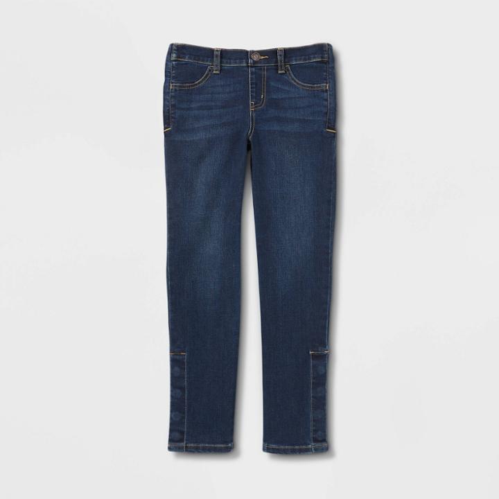 Girls' Adaptive Jeans - Cat & Jack Dark Wash