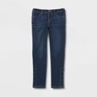 Girls' Adaptive Jeans - Cat & Jack Dark Wash