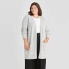 Women's Plus Size Open-front Cozy Cardigan - A New Day Heather Gray