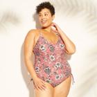 Target Women's Side Cinch One Piece Swimsuit - Kona Sol Dusty Pink
