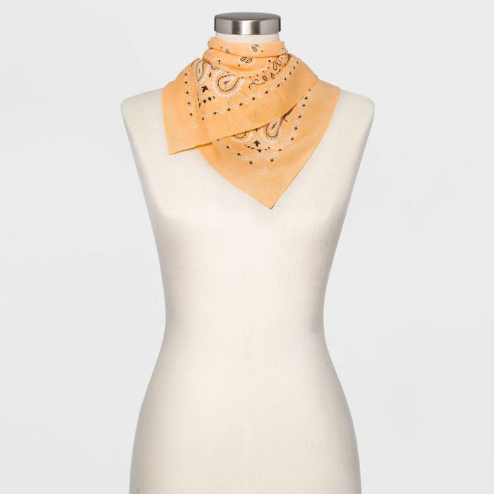 Women's Paisley Print Bandana - Wild Fable Orange