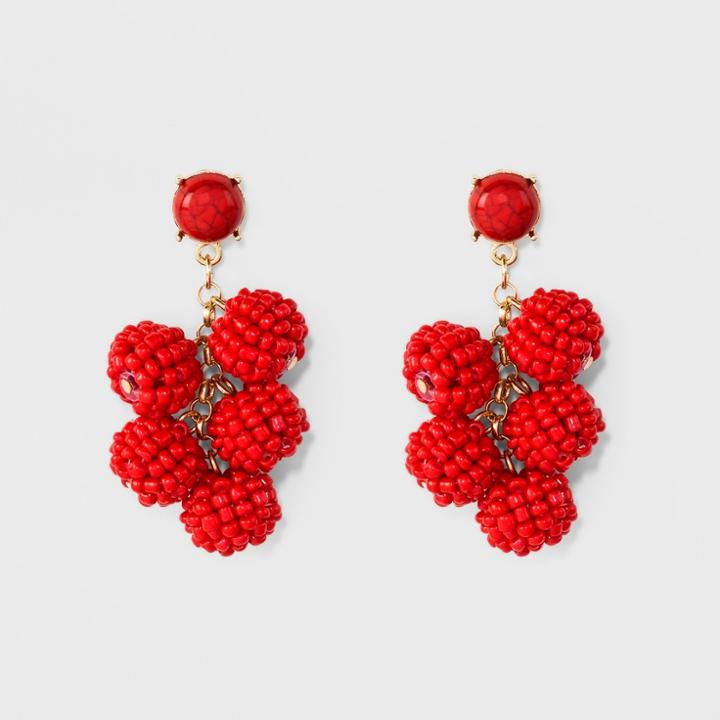 Sugarfix By Baublebar Beaded Ball Drop Earrings - Red, Girl's