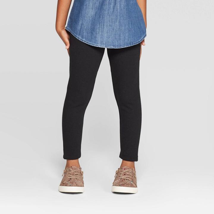Toddler Girls' Cozy Leggings - Cat & Jack Black