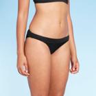 Women's Ribbed Cheeky Bikini Bottom - Xhilaration Black