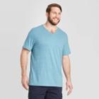 Men's Big & Tall Standard Fit Short Sleeve Novelty V-neck T-shirt - Goodfellow & Co Blue